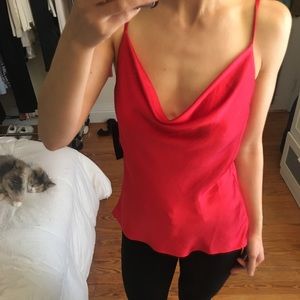Red scoop neck tank